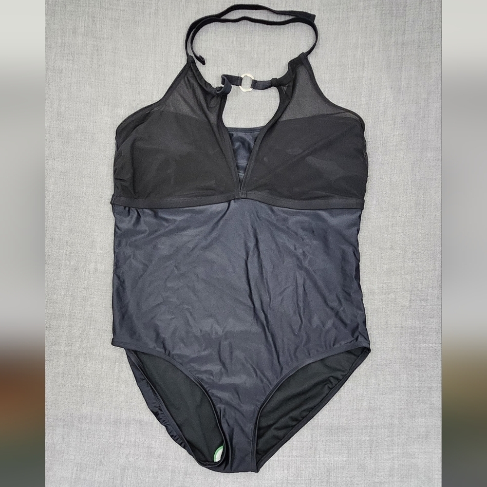Aqua Couture One Piece High Neck Bathing Suit. 2X